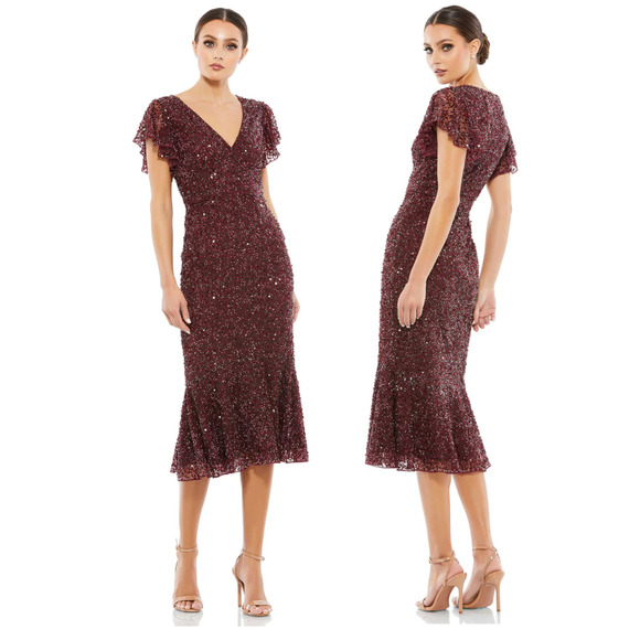 Mac Duggal Dresses & Skirts - Elegant Burgundy Sequin Dress